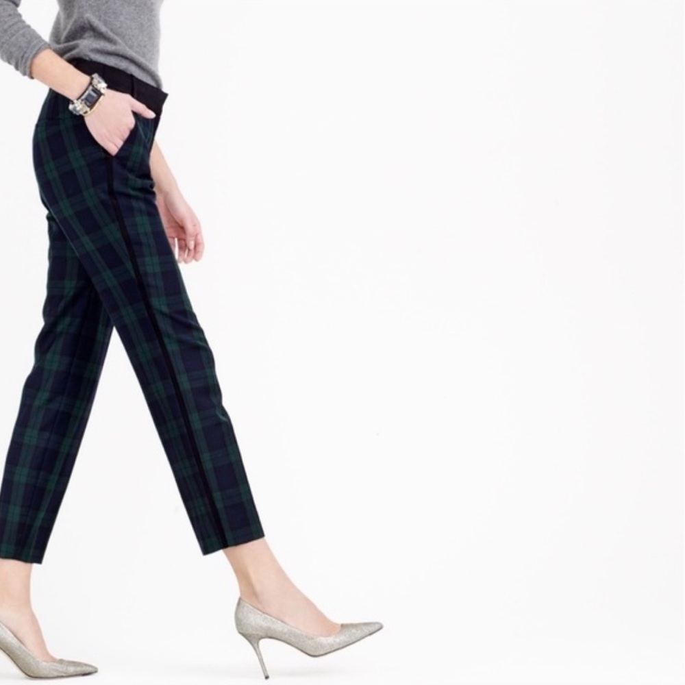 J.Crew Cropped Maddie Pant in Black Watch